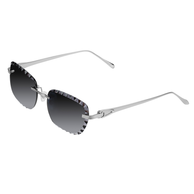 Men's Eyewear Premium Diamond Cut Silver Black