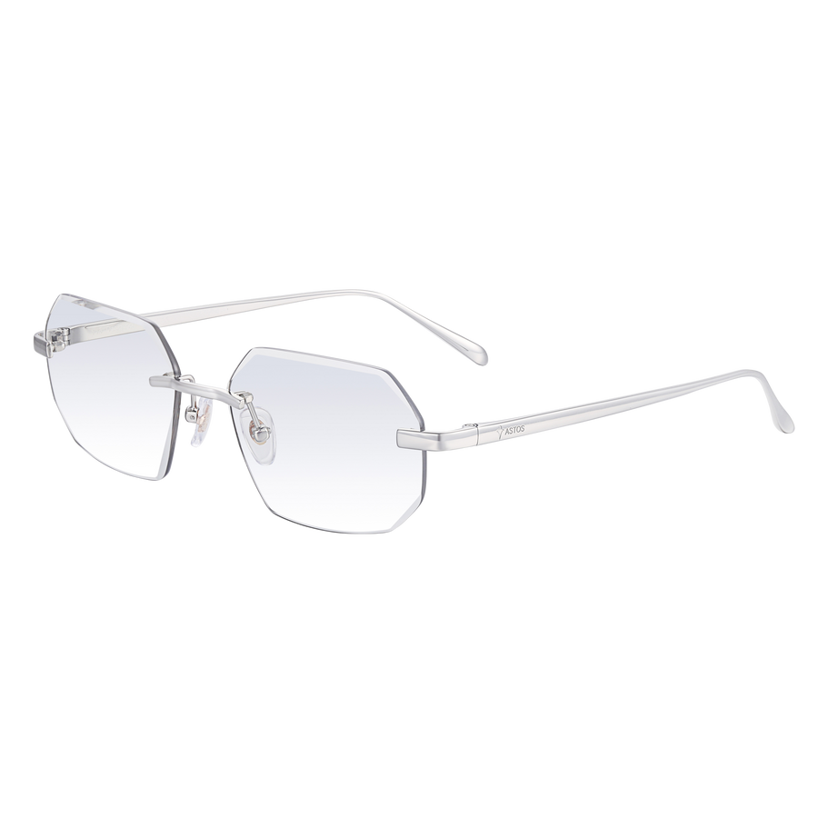 نظارات رجالية فضة قص الماس شفاف